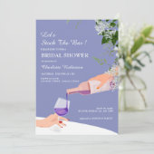 Stamblauw Floral Vrijgezellenfeest Kaart (Staand voorkant)