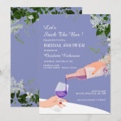 Stamblauw Floral Vrijgezellenfeest Kaart (Voorkant / Achterkant)