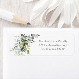 Stamblauw Florals Return Address Label