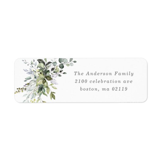 Stamblauw Florals Return Address Label (Voorkant)