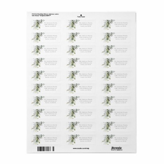 Stamblauw Florals Return Address Label (Full Sheet)