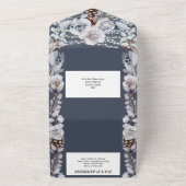 Stamblauw grijs roos licht alles in all in one uitnodiging (Buitenkant)