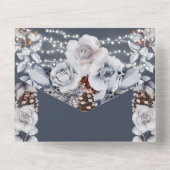 Stamblauw grijs roos licht alles in all in one uitnodiging (Achterkant)