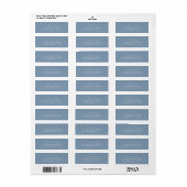 Stamblauw modern minimaal scriptlabel etiket (Full Sheet)