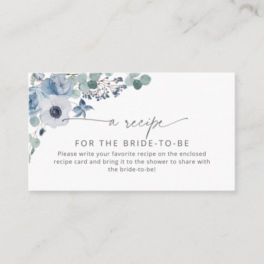 Stamblauw recept informatiekaartje (Voorkant)