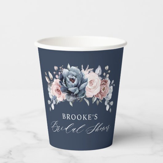 Stamblauw Roos roze roze Vrijgezellenfeest pap Papieren Bekers (Voorkant)