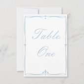 Stamblauw tabelnummer RSVP kaartje (Voorkant)