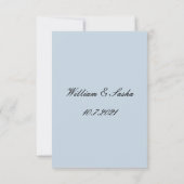 Stamblauw tabelnummer RSVP kaartje (Achterkant)