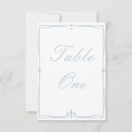 Stamblauw tabelnummer RSVP kaartje