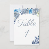 Stamblauw tabelnummer RSVP kaartje (Voorkant)