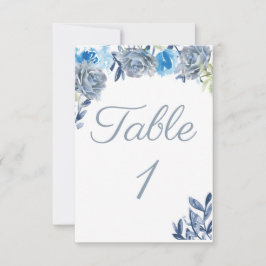Stamblauw tabelnummer RSVP kaartje