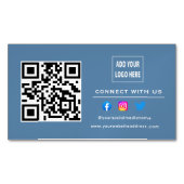 Stamblauw volg scannen om verbinding te maken met  magnetisch visitekaartje (Voorkant)