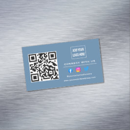 Stamblauw volg scannen om verbinding te maken met  magnetisch visitekaartje