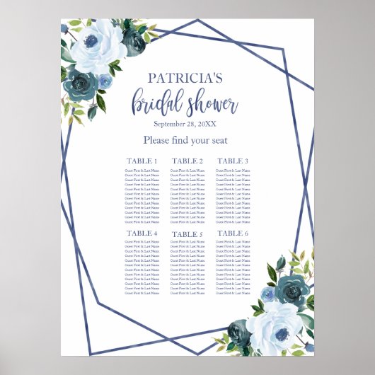 Stamblauw Vrijgezellenfeest Poster (Voorkant)