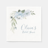 Stamblauw waterverf floreel vrijgezellenfeest servet (Voorkant)