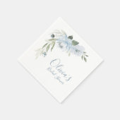 Stamblauw waterverf floreel vrijgezellenfeest servet (Hoek)