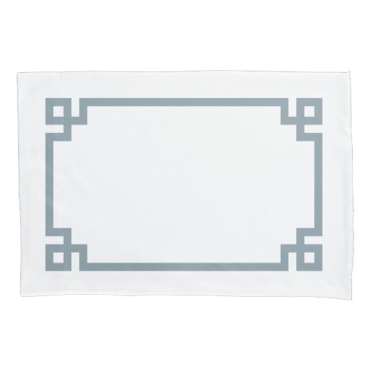 Stamblauwe Griekse grensstandaard Kussensloop (Voorkant-Links)