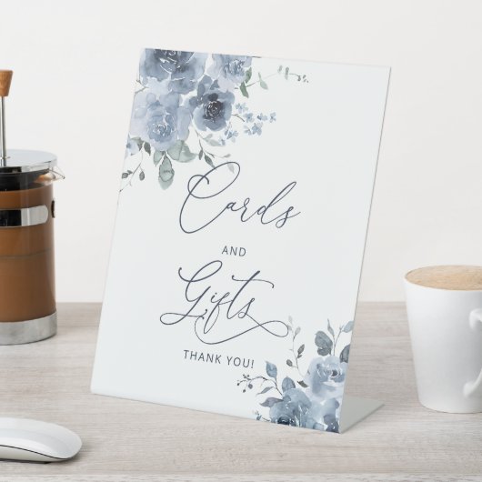 Stamblauwe Kaarten en gifts Pedestal Sign Reclamebord Met Voetstuk (Insitu)