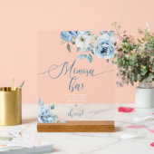 Stamblauwe staafje Mimosa Acryl Bord (Huwelijk)