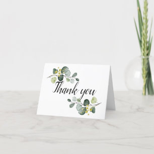 Stamblauwe Waterverf Eucalyptus Bedankkaart