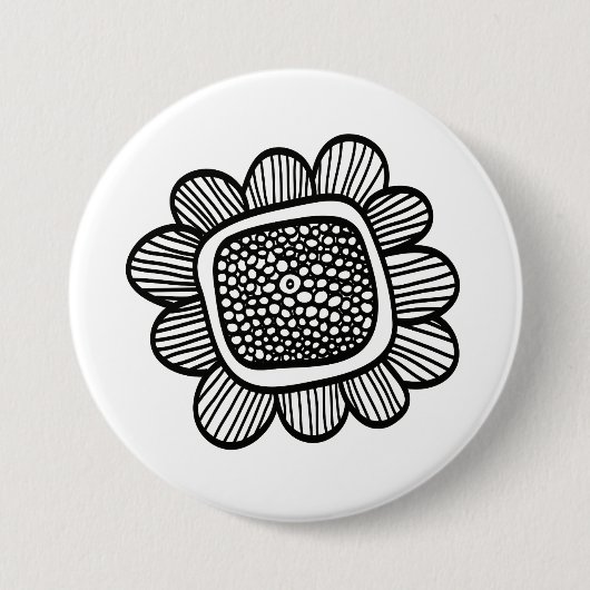 Stambloem Ronde Button 7,6 Cm (Voorkant)