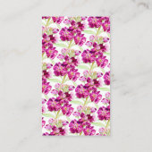 Stambloemen donkerroze bruiloft QR-code scans me Informatiekaartje (Achterkant)