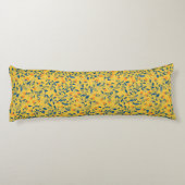 Stambloemen in blauw en geel lichaamskussen (Achterkant)