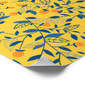 Stambloemen in blauw en geel poster (Hoek)