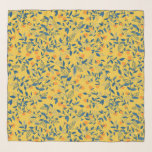Stambloemen in blauw en geel sjaal<br><div class="desc">Naadloos patroon gemaakt van bloemen in de doedelstijl in blauw en geel</div>
