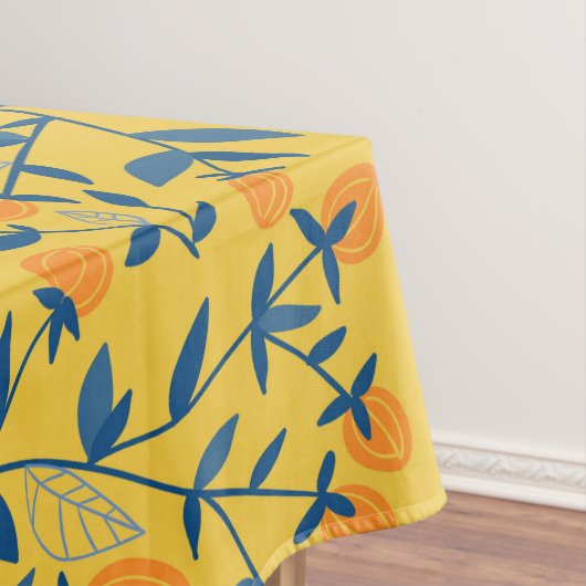 Stambloemen in blauw en geel tafelkleed (Voorbeeld)