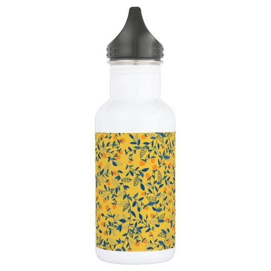 Stambloemen in blauw en geel waterfles  (Links)