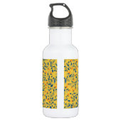 Stambloemen in blauw en geel waterfles (Achterkant)