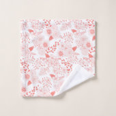 Stambloemen in levend koraal bad handdoek (Wasdoekje)