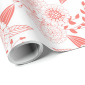 Stambloemen in levend koraal cadeaupapier (Rol Hoek)