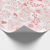 Stambloemen in levend koraal cadeaupapier (Hoek)