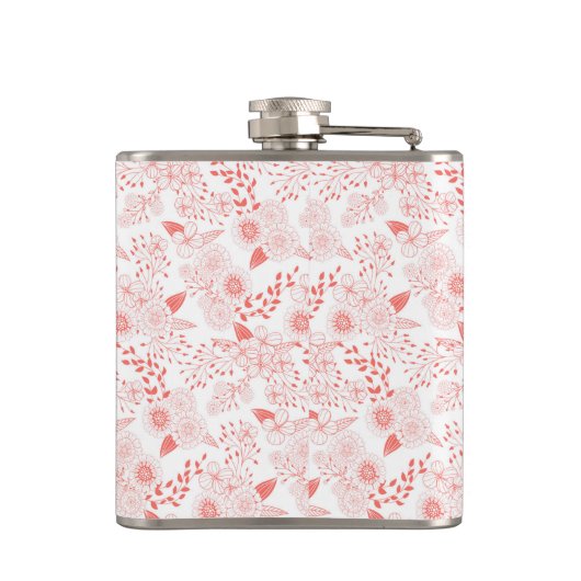 Stambloemen in levend koraal heupfles (Achterkant)