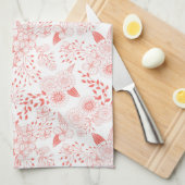 Stambloemen in levend koraal theedoek (Quarter Fold)