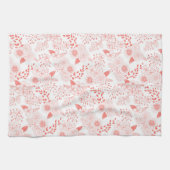 Stambloemen in levend koraal theedoek (Horizontaal)