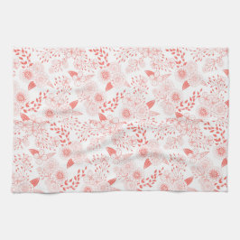 Stambloemen in levend koraal theedoek