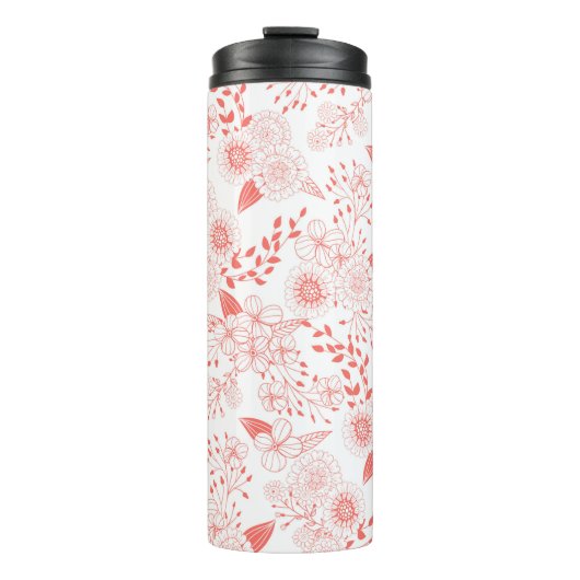 Stambloemen in levend koraal thermosbeker (Voorkant)