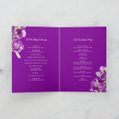 Stambloemen paarse waterverf bruiloft programma (Binnen)