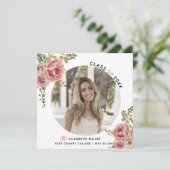 Stambloemen roos Klasse 2023 Foto afstuderen 2023 Aankondiging (Staand voorkant)