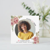 Stambloemen roos Klasse 2023 Foto afstuderen 2023 Aankondiging (Staand voorkant)