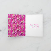 Stambloemen roze nicht na 30e verjaardag kaart (Binnen)