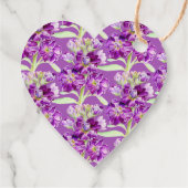 Stambloemen waterverf kunst paars bedankt bedankjes labels (Achterkant)