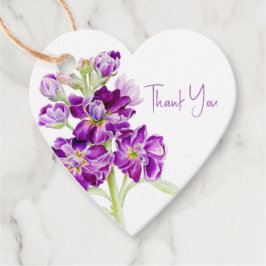 Stambloemen waterverf kunst paars bedankt bedankjes labels