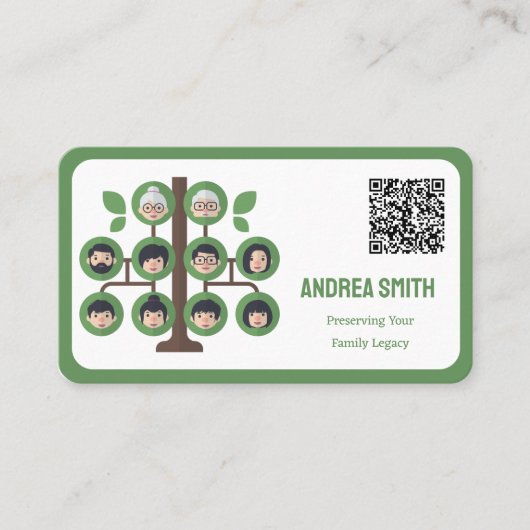 stamboom aangepaste QR-code Visitekaartje (Voorkant)