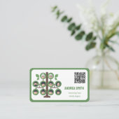 stamboom aangepaste QR-code Visitekaartje (Staand voorkant)