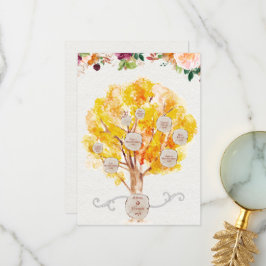 Stamboom Esdoornbladeren Genealogie Verwantschapsk Bedankkaart