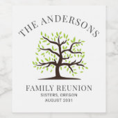 Stamboom Familie Reünie Custom Wijn Etiket (Enkel label)
